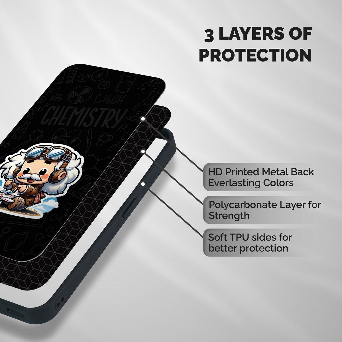Genius Kid Shockproof Hybrid Protection (Metal + TPU) Back Case Cover