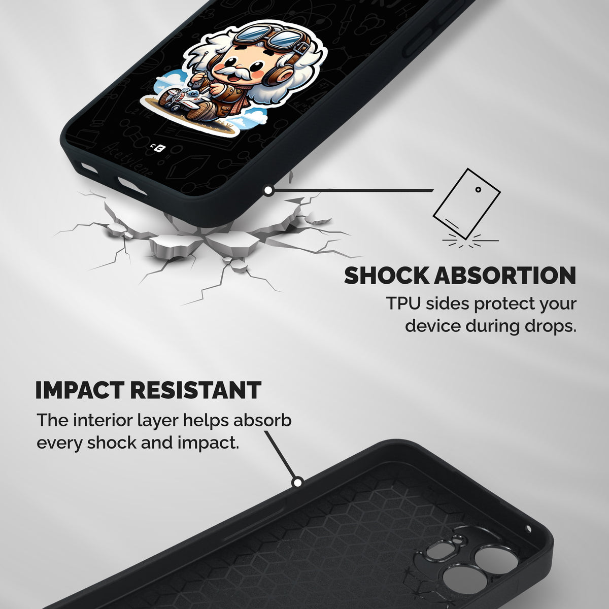 Genius Kid Shockproof Hybrid Protection (Metal + TPU) Back Case Cover