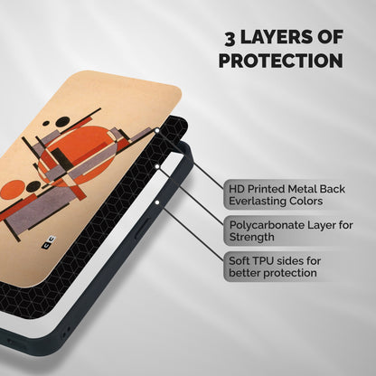 Geo Abstract Metrics Shockproof Hybrid Protection (Metal + TPU) Back Case Cover