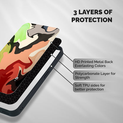 Geometric Abstract Acrylic Oil Pattern Art Shockproof Hybrid Protection (Metal + TPU) Back Case Cover