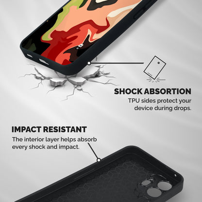 Geometric Abstract Acrylic Oil Pattern Art Shockproof Hybrid Protection (Metal + TPU) Back Case Cover