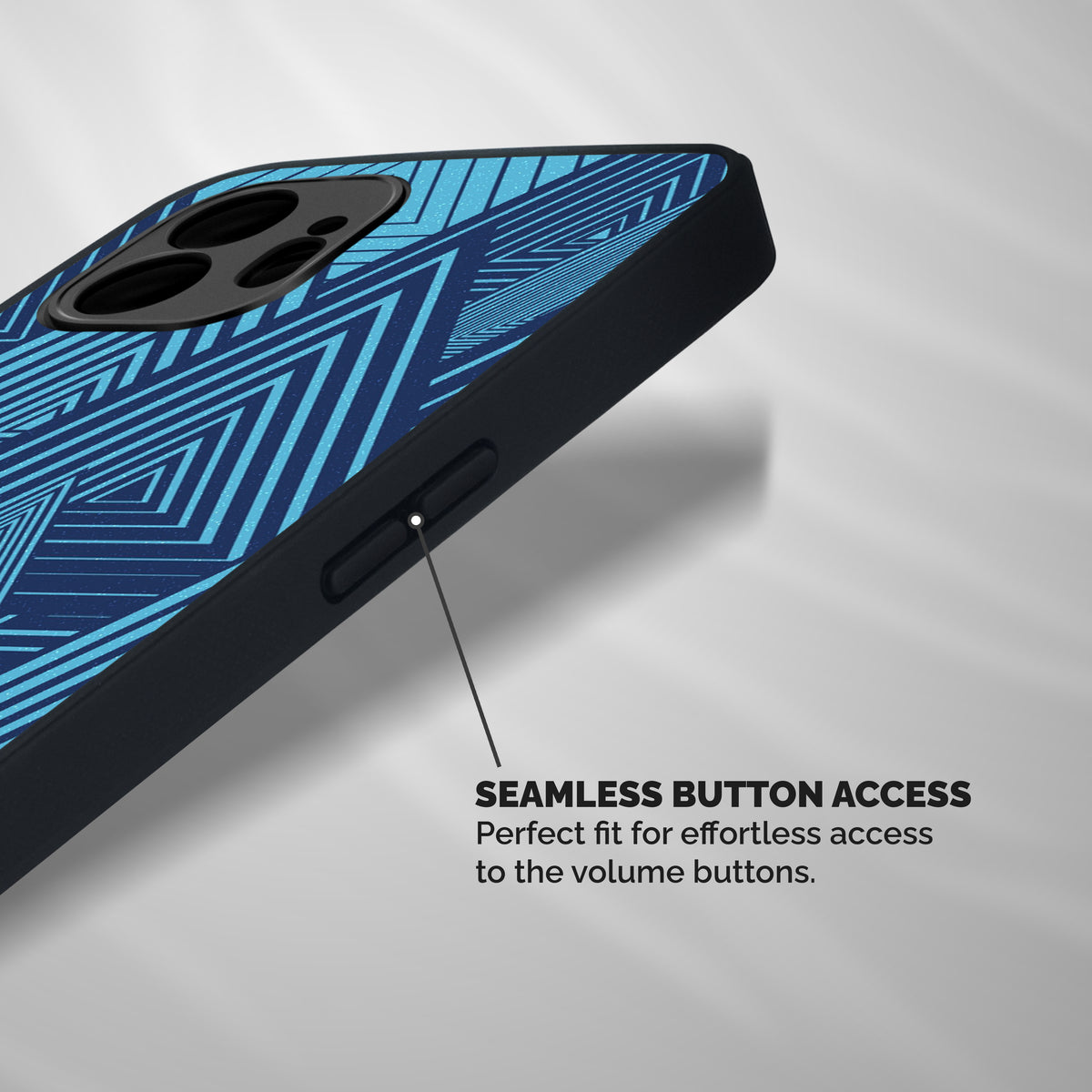 Geometric Blue Print Shockproof Hybrid Protection (Metal + TPU) Back Case Cover