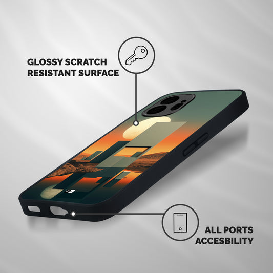 Geometric Sculpture Shockproof Hybrid Protection (Metal + TPU) Back Case Cover
