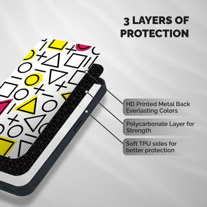 Geometry Pattern Shockproof Hybrid Protection (Metal + TPU) Back Case Cover