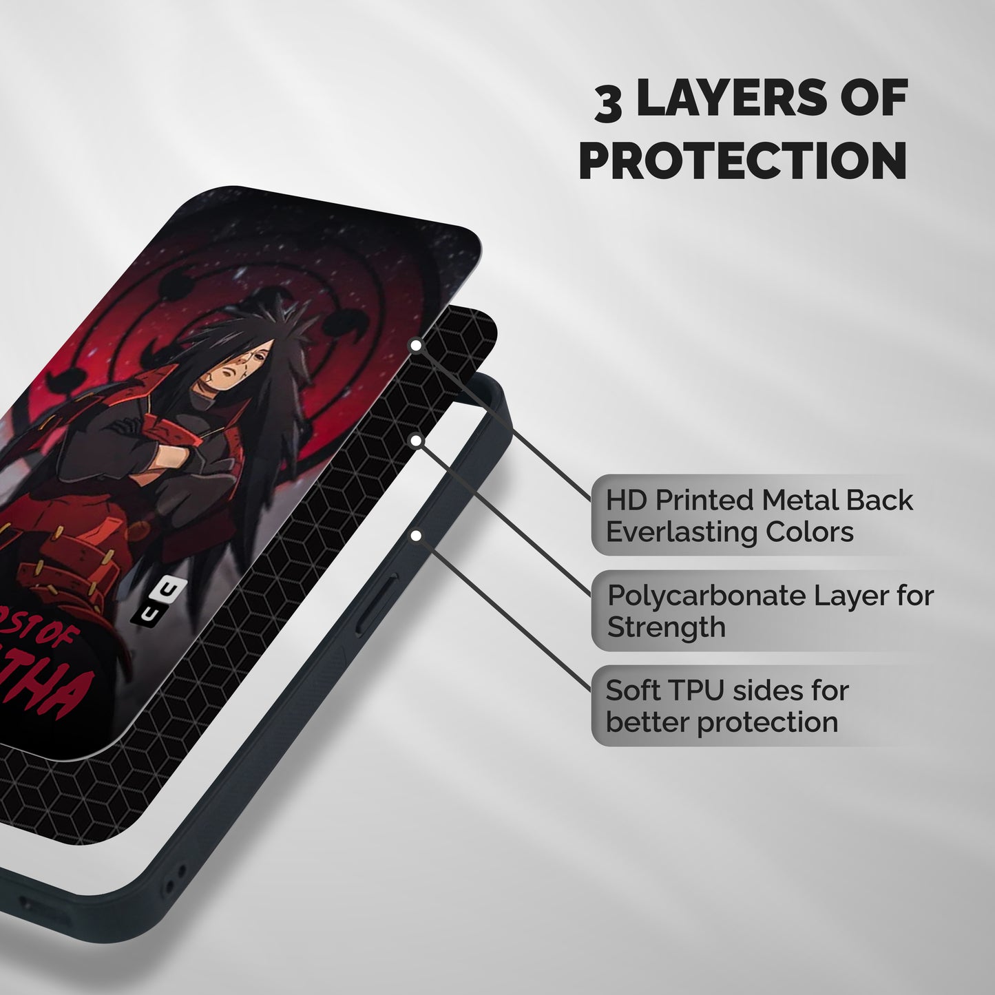 Ghost Of Uchiha Shockproof Hybrid Protection (Metal + TPU) Back Case Cover
