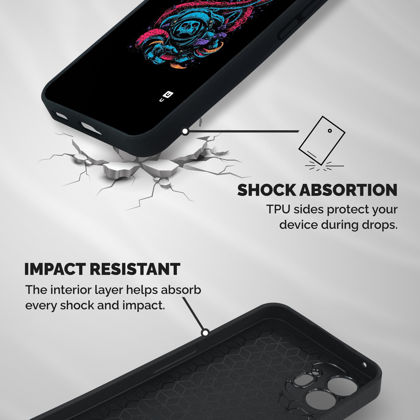 Ghost Tails Shockproof Hybrid Protection (Metal + TPU) Back Case Cover