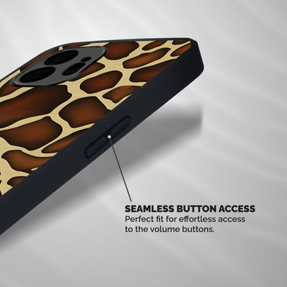 Giraffe Pattern Print Shockproof Hybrid Protection (Metal + TPU) Back Case Cover