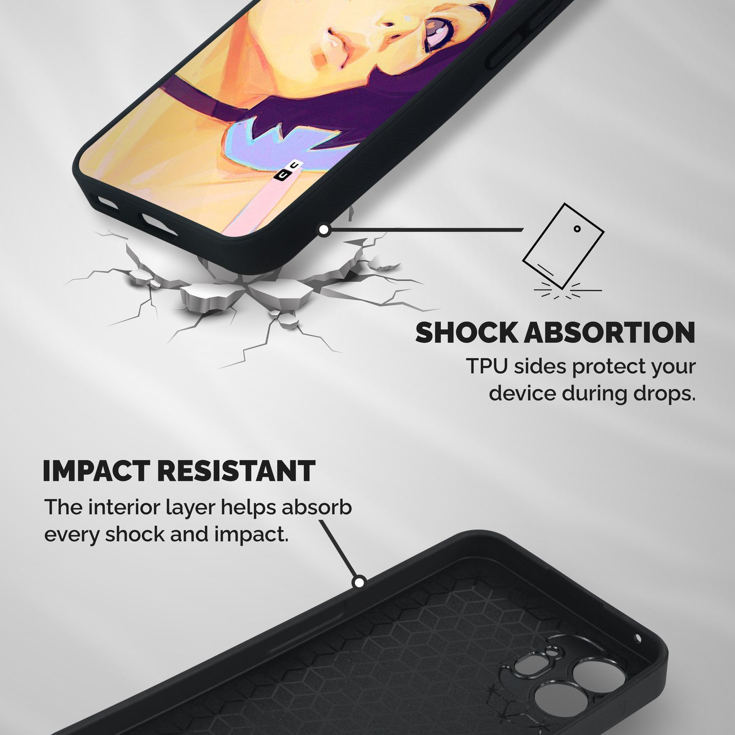 Girl Face Art Shockproof Hybrid Protection (Metal + TPU) Back Case Cover