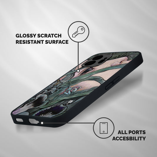 Girl Grass Art Shockproof Hybrid Protection (Metal + TPU) Back Case Cover