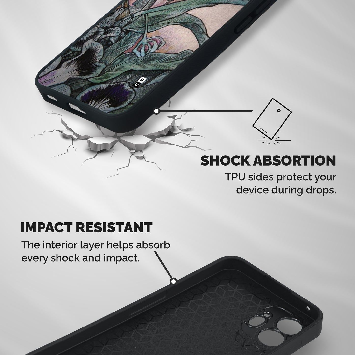 Girl Grass Art Shockproof Hybrid Protection (Metal + TPU) Back Case Cover