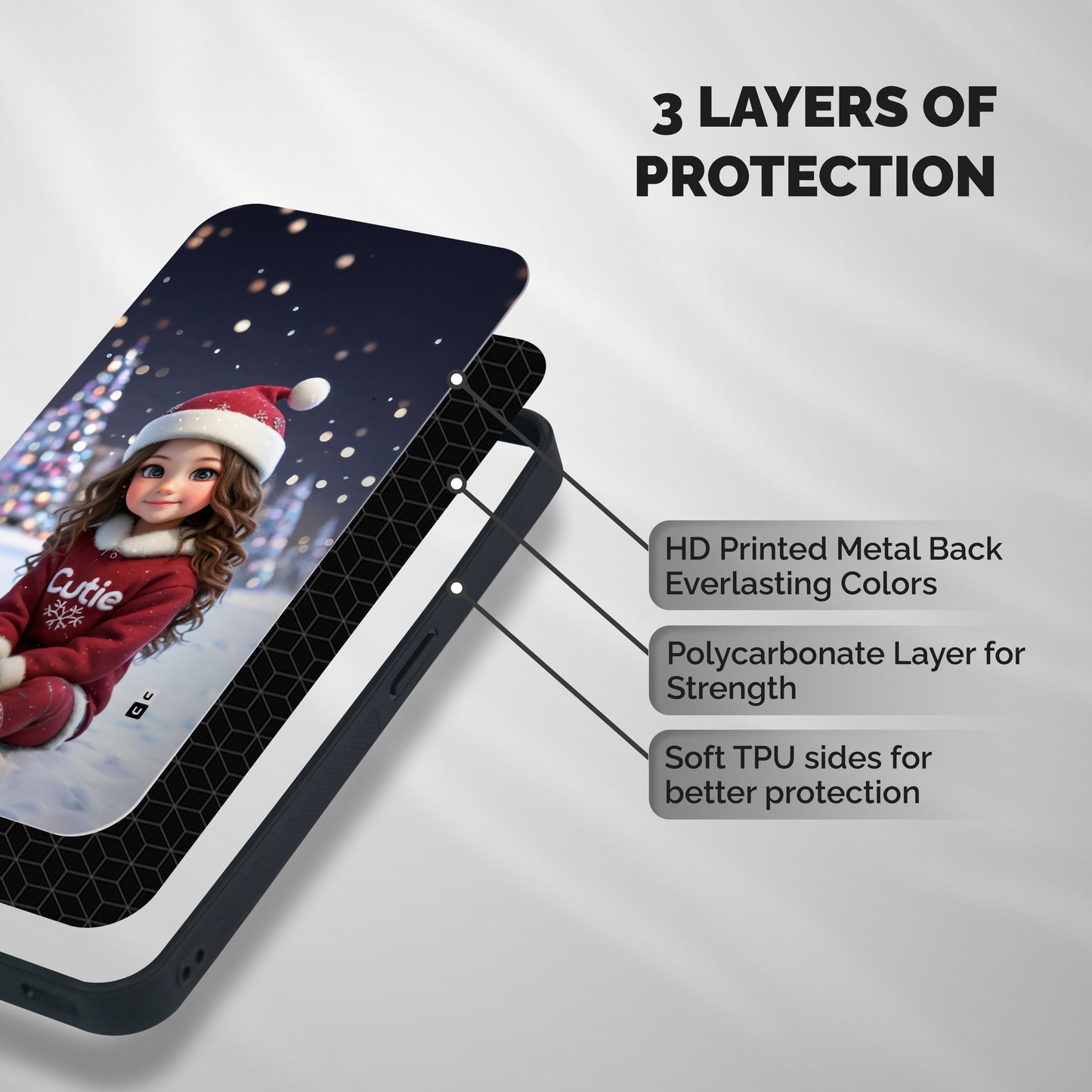 Girl In Snow Shockproof Hybrid Protection (Metal + TPU) Back Case Cover