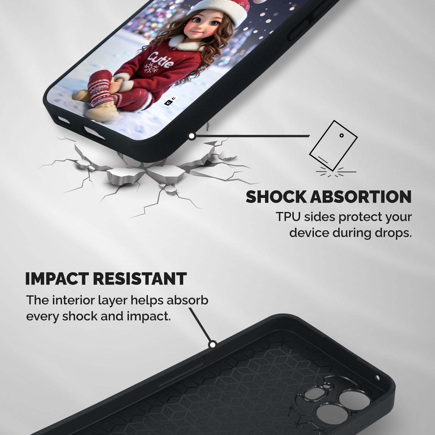 Girl In Snow Shockproof Hybrid Protection (Metal + TPU) Back Case Cover