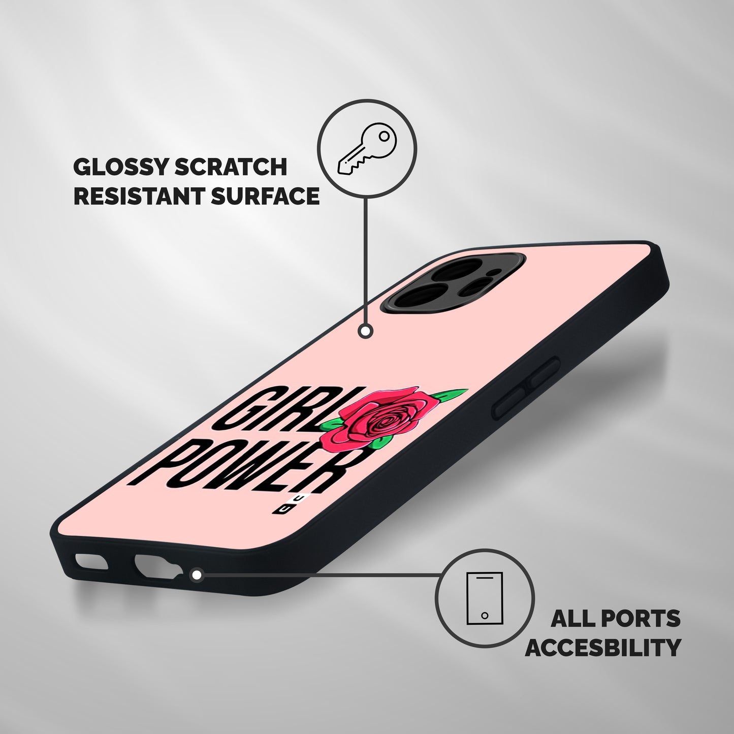 Girl Power Shockproof Hybrid Protection (Metal + TPU) Back Case Cover