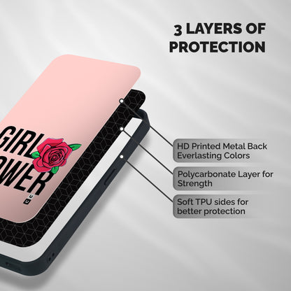 Girl Power Shockproof Hybrid Protection (Metal + TPU) Back Case Cover