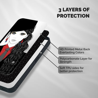Girl Tie Shockproof Hybrid Protection (Metal + TPU) Back Case Cover