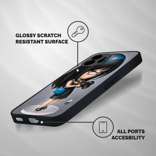 Girl With Camera Shockproof Hybrid Protection (Metal + TPU) Back Case Cover