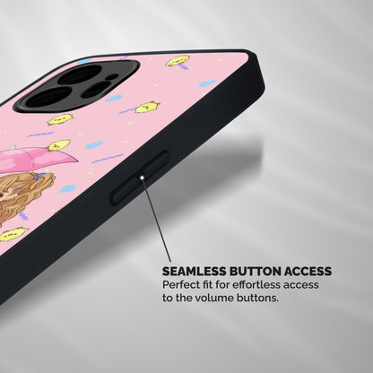 Girl With Cat Shockproof Hybrid Protection (Metal + TPU) Back Case Cover