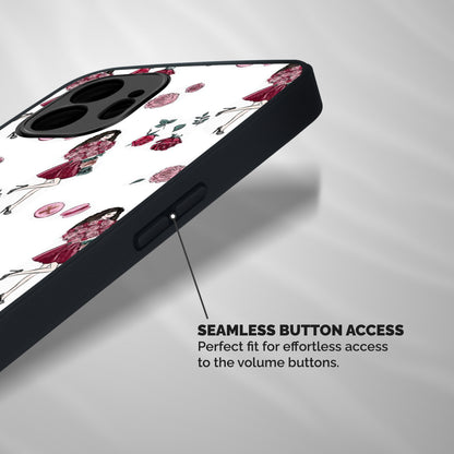Girl With Flowers Shockproof Hybrid Protection (Metal + TPU) Back Case Cover