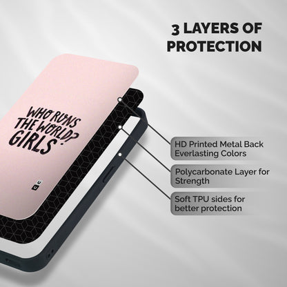 Girls World Shockproof Hybrid Protection (Metal + TPU) Back Case Cover