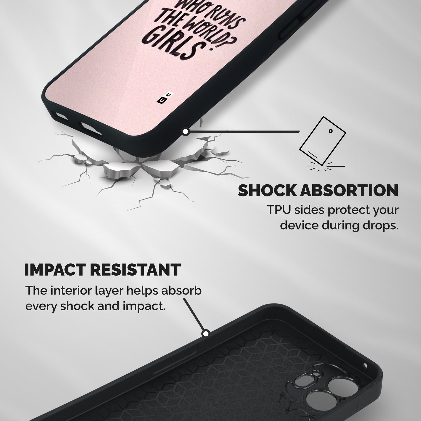 Girls World Shockproof Hybrid Protection (Metal + TPU) Back Case Cover