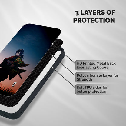 Giyu Tomioka Stance Shockproof Hybrid Protection (Metal + TPU) Back Case Cover