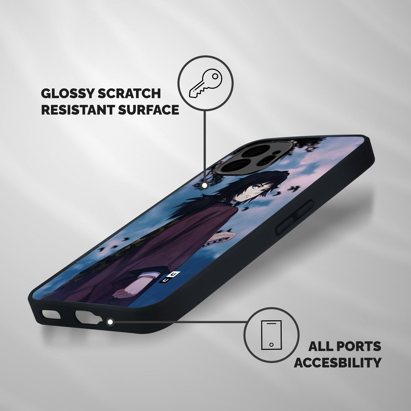 Giyu Tomioka Waiting Shockproof Hybrid Protection (Metal + TPU) Back Case Cover