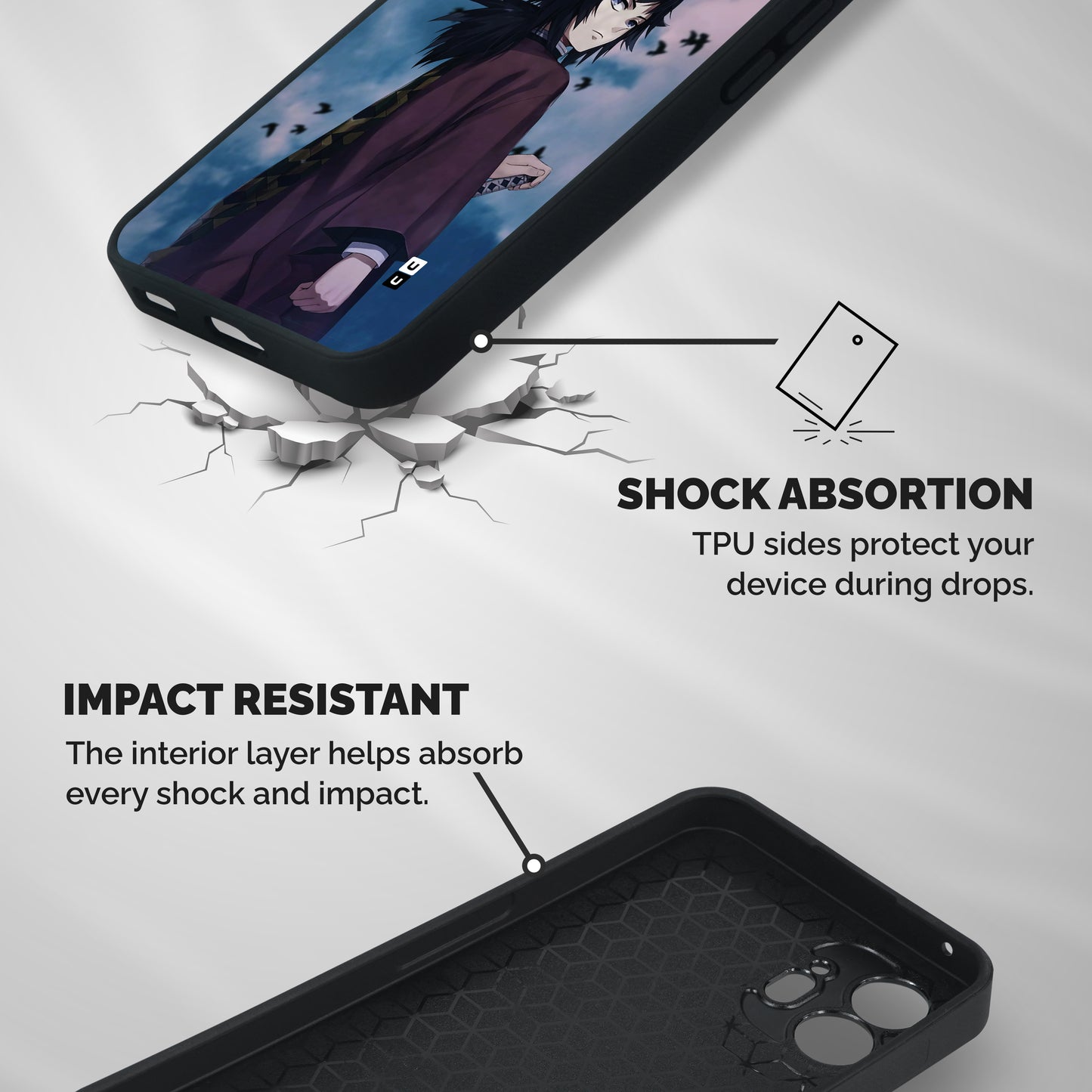 Giyu Tomioka Waiting Shockproof Hybrid Protection (Metal + TPU) Back Case Cover
