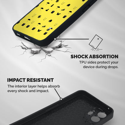 Glass Pattern Shockproof Hybrid Protection (Metal + TPU) Back Case Cover