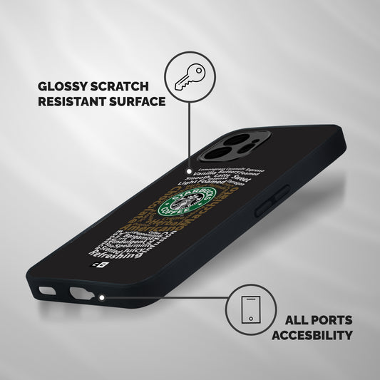 Glass StarBucks Shockproof Hybrid Protection (Metal + TPU) Back Case Cover