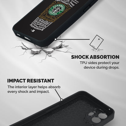 Glass StarBucks Shockproof Hybrid Protection (Metal + TPU) Back Case Cover