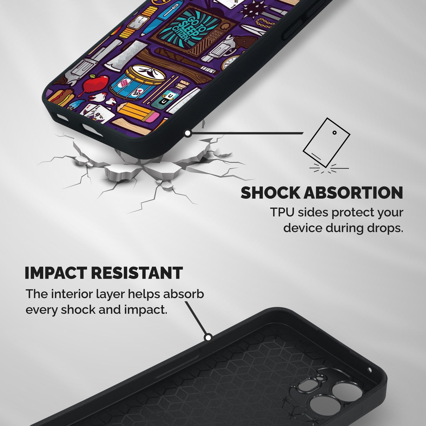 Go To Sleep Shockproof Hybrid Protection (Metal + TPU) Back Case Cover