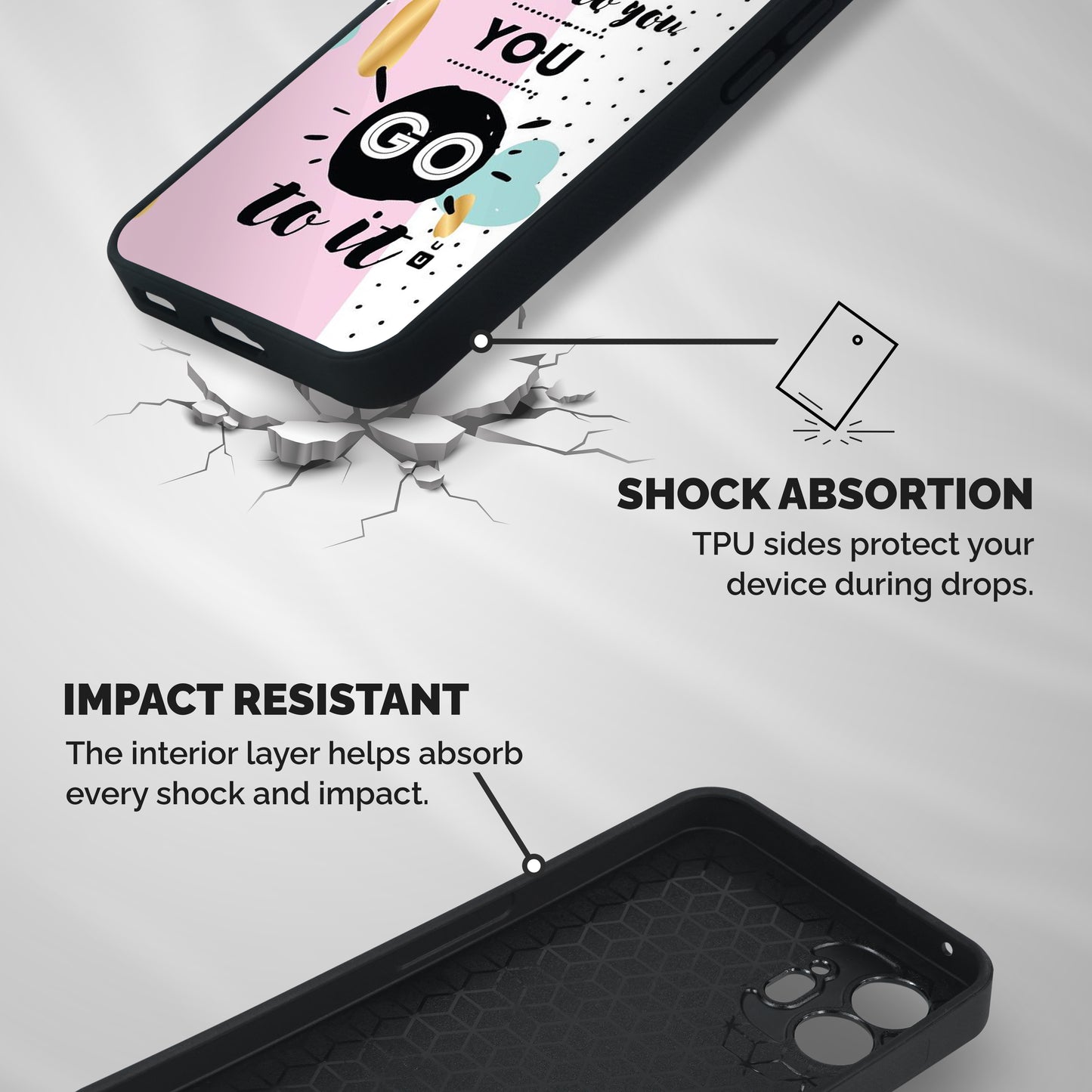 Go To Success Shockproof Hybrid Protection (Metal + TPU) Back Case Cover