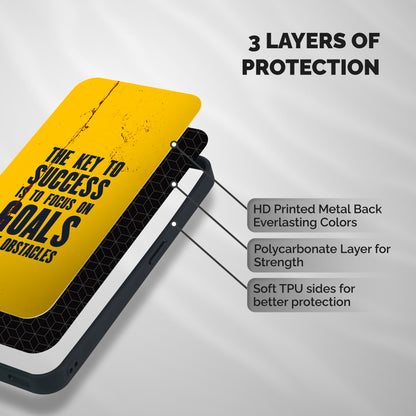 Goals Not Obstacles Shockproof Hybrid Protection (Metal + TPU) Back Case Cover