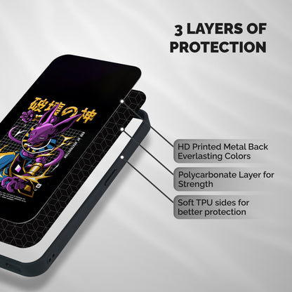 God Of Destruction Shockproof Hybrid Protection (Metal + TPU) Back Case Cover