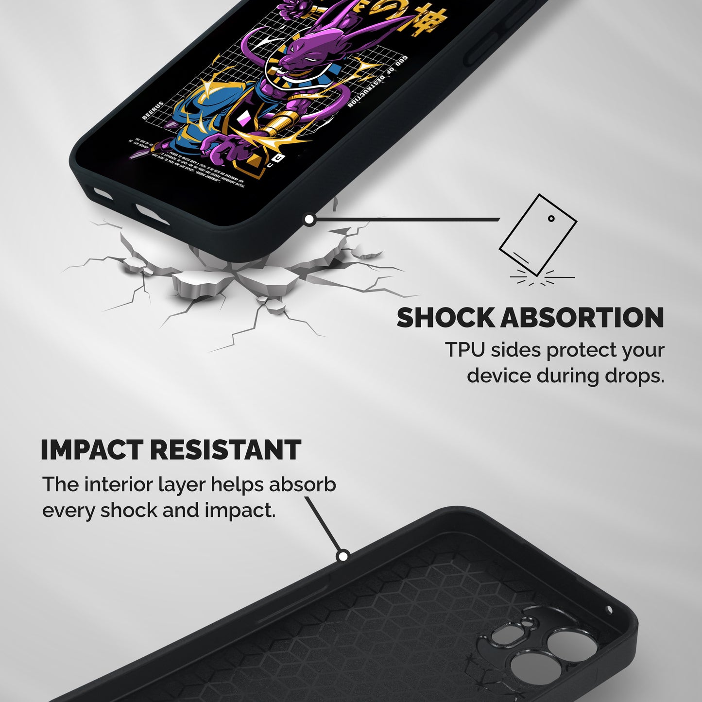 God Of Destruction Shockproof Hybrid Protection (Metal + TPU) Back Case Cover