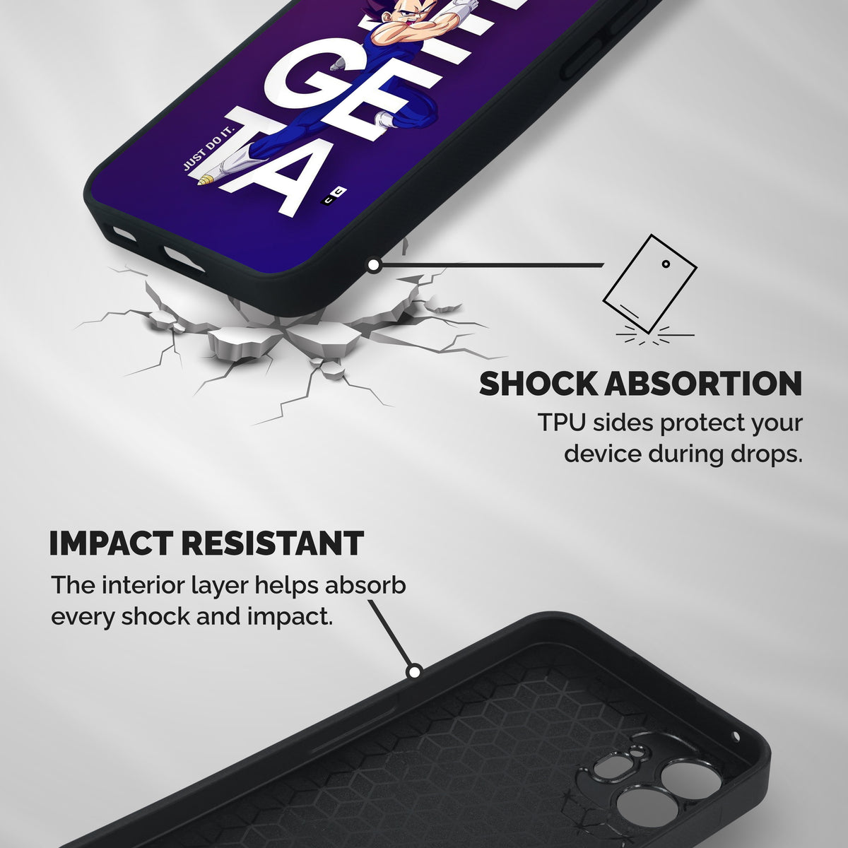 Gogeta Stance Typo Shockproof Hybrid Protection (Metal + TPU) Back Case Cover