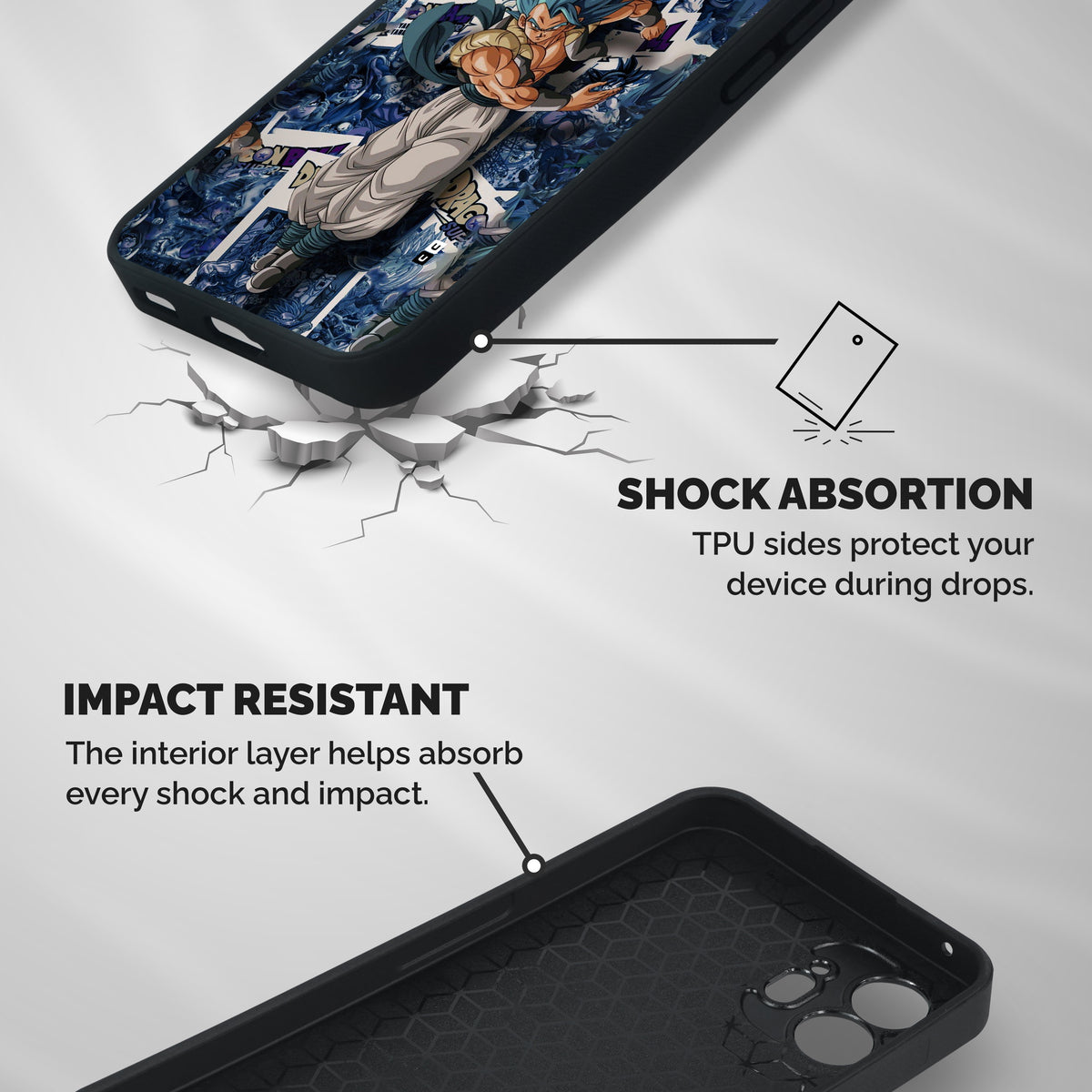 Gogeta Stance Shockproof Hybrid Protection (Metal + TPU) Back Case Cover