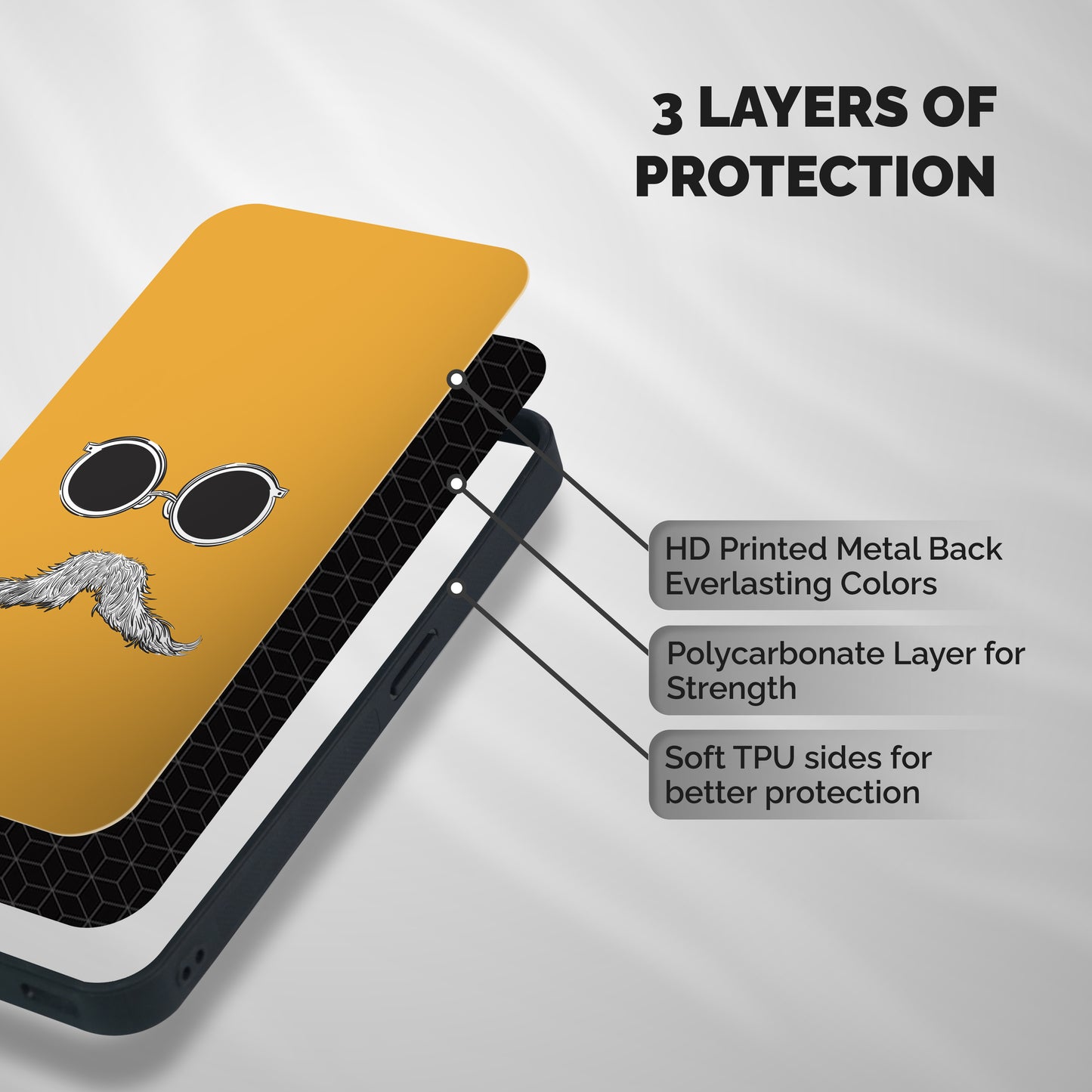 Goggle Man Shockproof Hybrid Protection (Metal + TPU) Back Case Cover