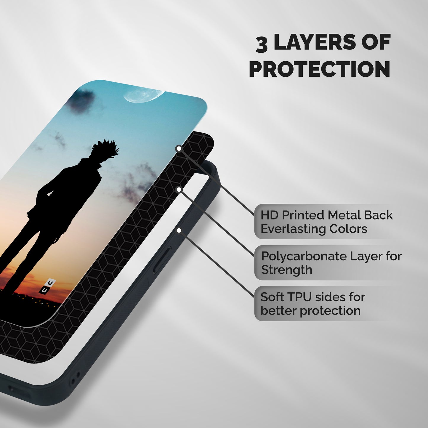Gojo City Shockproof Hybrid Protection (Metal + TPU) Back Case Cover