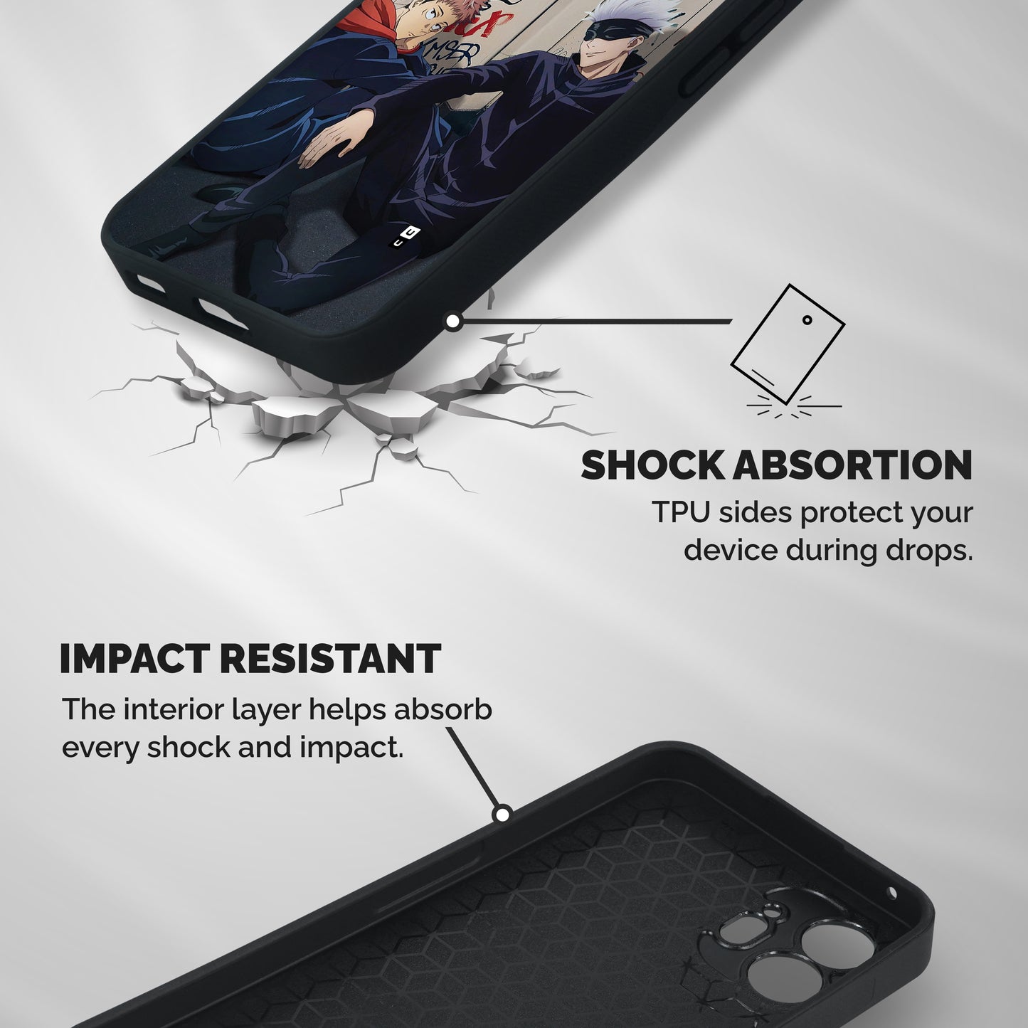 Gojo Itadori Travel Shockproof Hybrid Protection (Metal + TPU) Back Case Cover