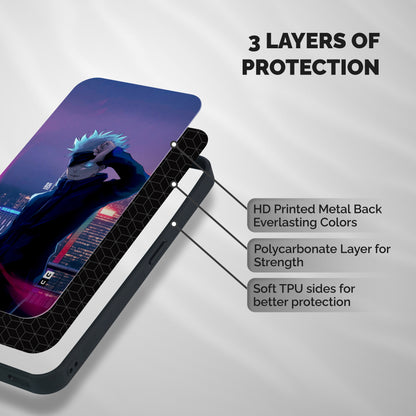 Gojo Looks Shockproof Hybrid Protection (Metal + TPU) Back Case Cover