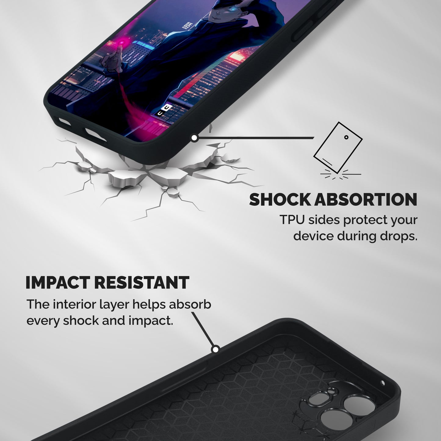 Gojo Looks Shockproof Hybrid Protection (Metal + TPU) Back Case Cover