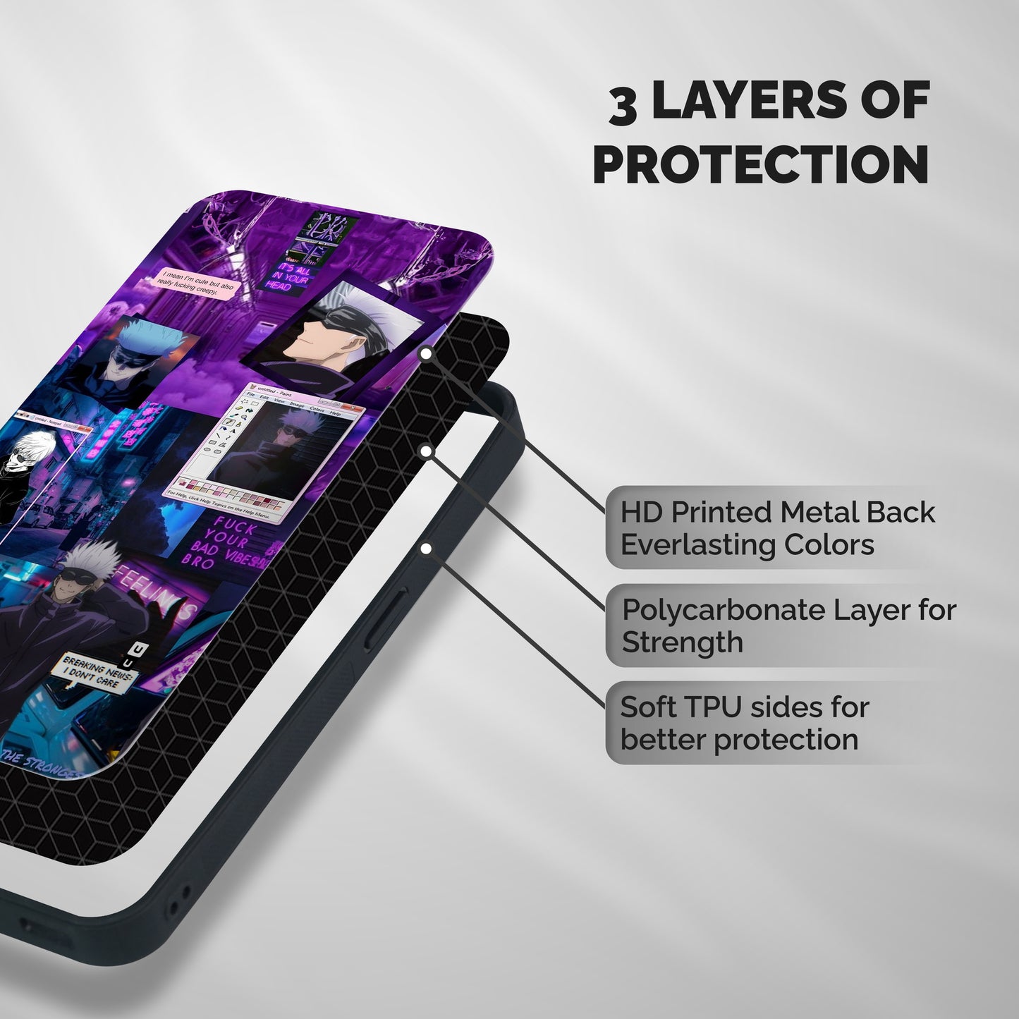 Gojo Quotes Bundle Shockproof Hybrid Protection (Metal + TPU) Back Case Cover