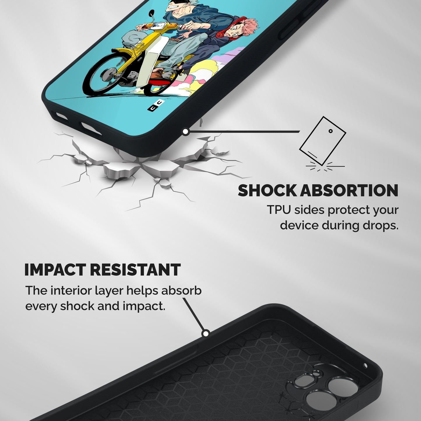 Gojo Ride Shockproof Hybrid Protection (Metal + TPU) Back Case Cover