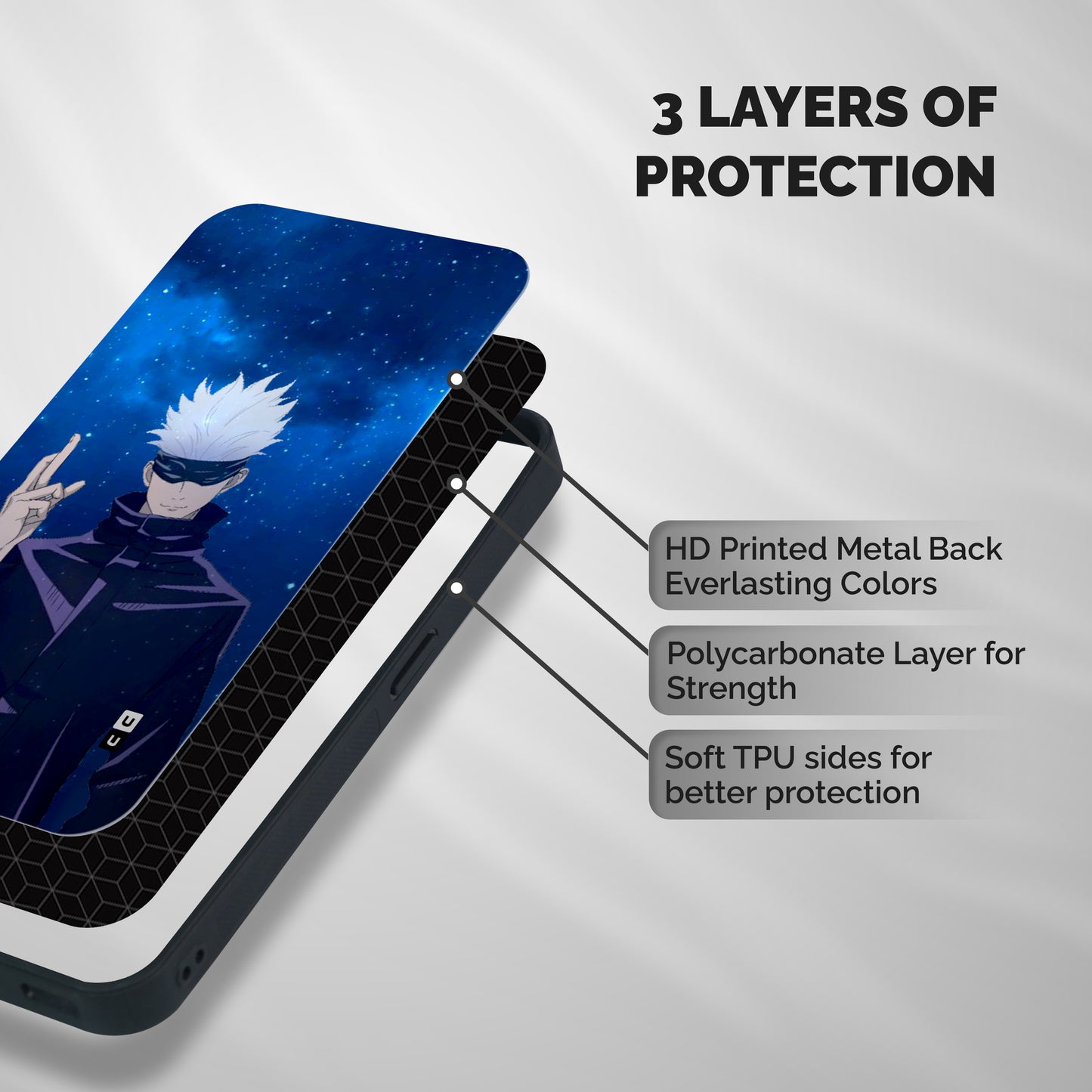 Gojo Winner Shockproof Hybrid Protection (Metal + TPU) Back Case Cover