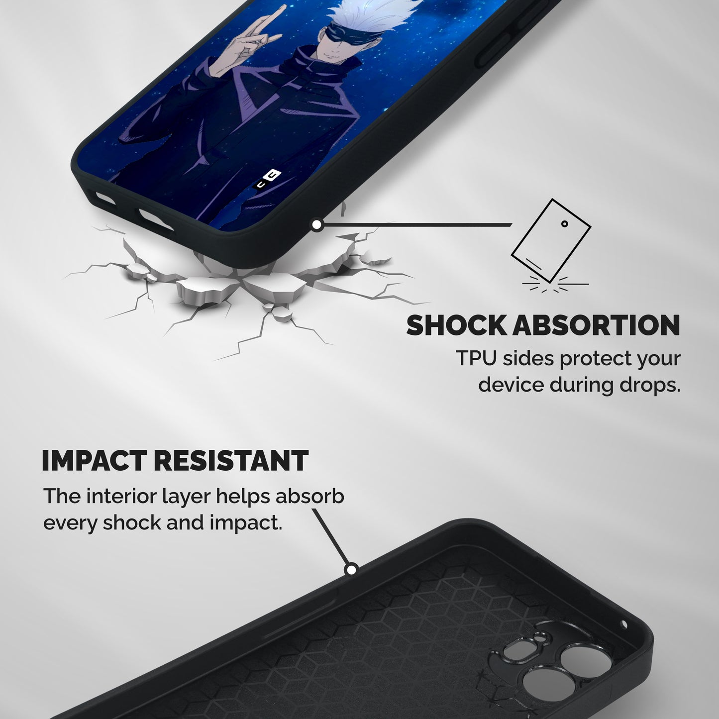 Gojo Winner Shockproof Hybrid Protection (Metal + TPU) Back Case Cover