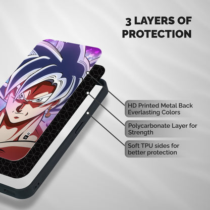 Goku Instinct Shockproof Hybrid Protection (Metal + TPU) Back Case Cover
