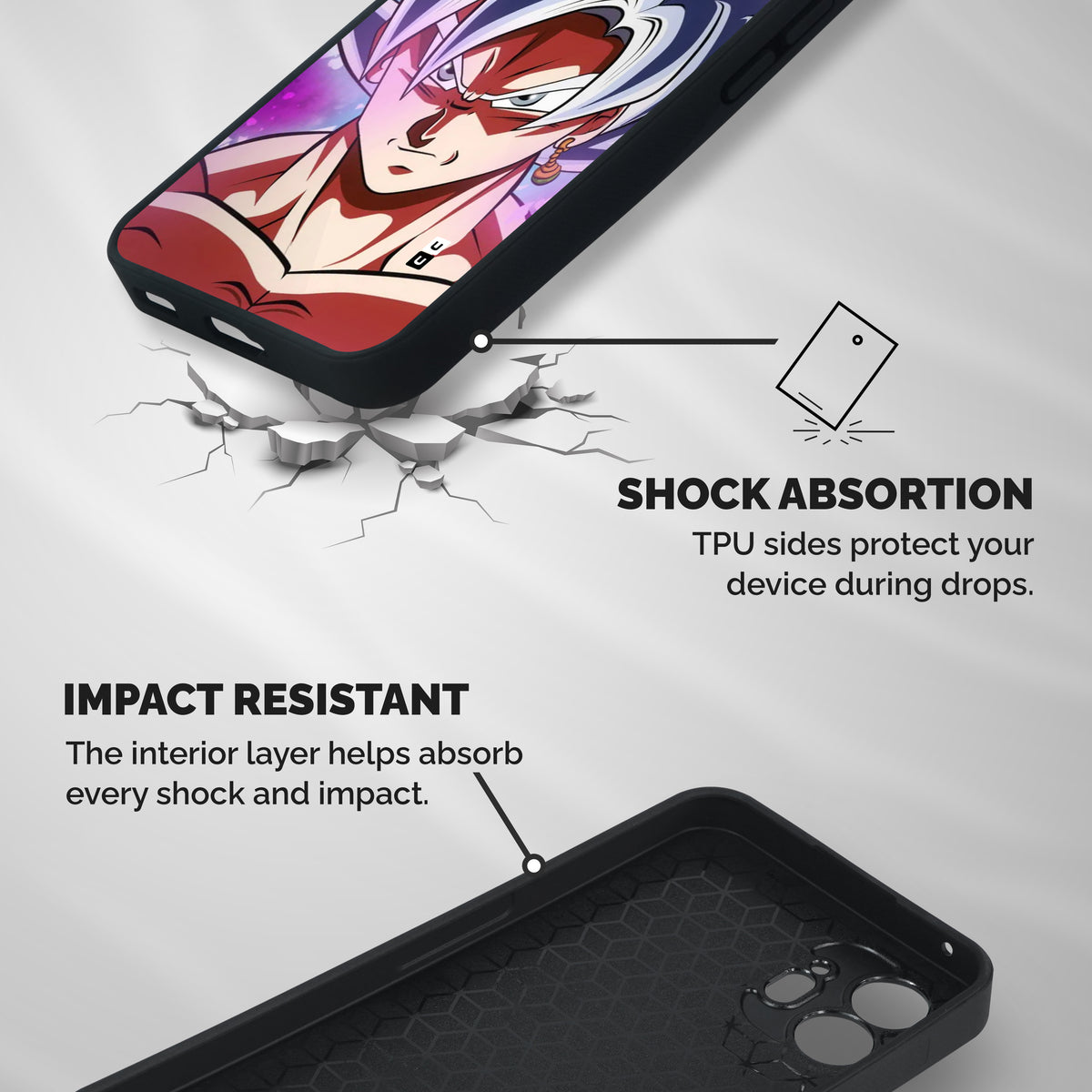 Goku Instinct Shockproof Hybrid Protection (Metal + TPU) Back Case Cover