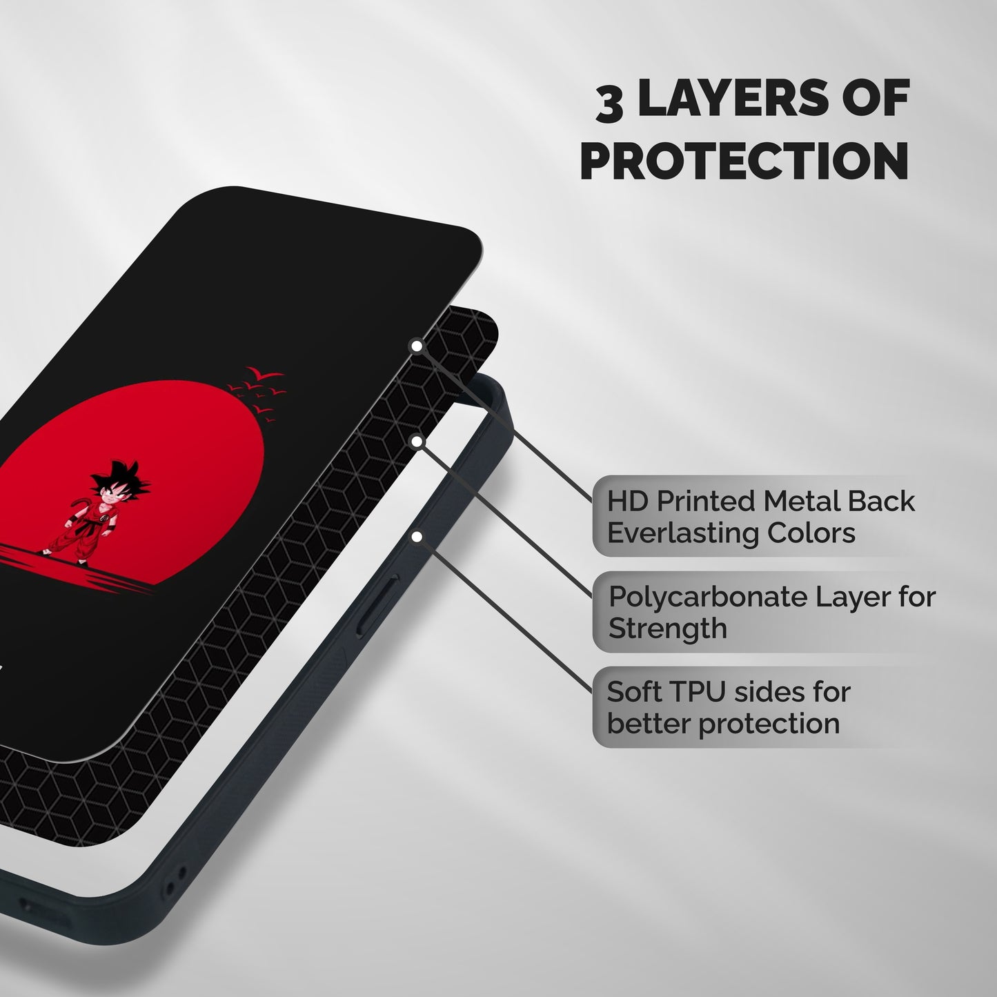Goku Kid Art Shockproof Hybrid Protection (Metal + TPU) Back Case Cover