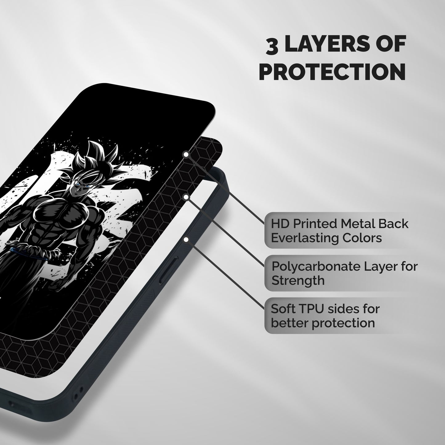 Goku Unleashed Power Shockproof Hybrid Protection (Metal + TPU) Back Case Cover